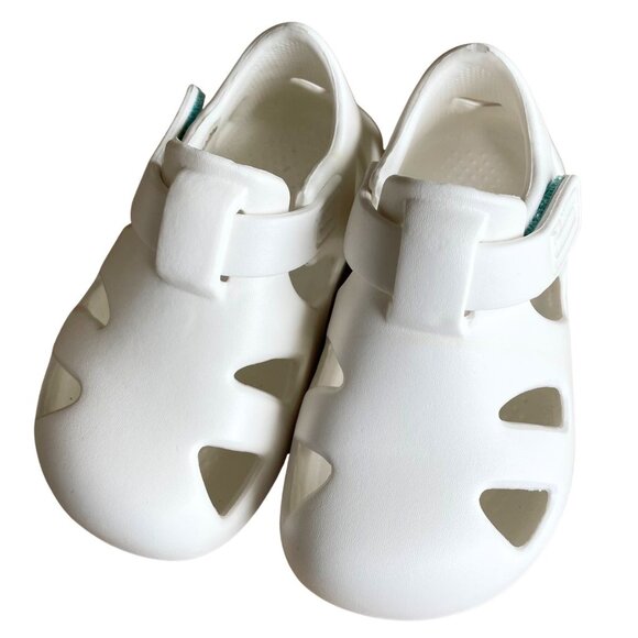 Ten Little Splash Sandals 2 Vegan White Toddler Shoes - Size 7 - Picture 1 of 8